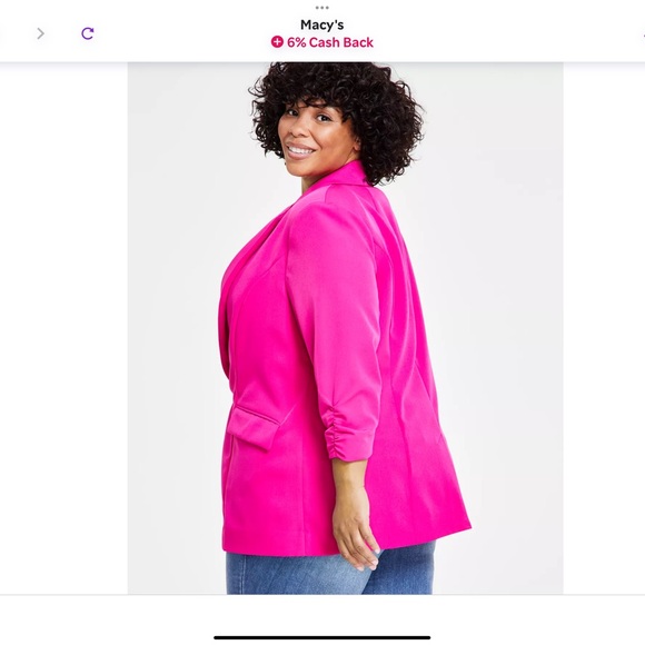 BAR III STYLISH DRAPE BLAZER This blazer can be worn over a variety of looks. - Picture 2 of 3